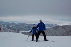 息子とスキー