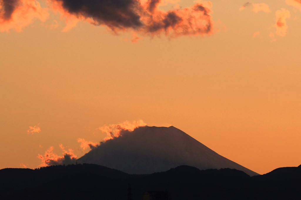 夕風と富士