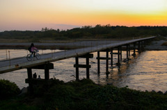 栃木の夕景～沈下橋