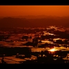 穀倉地の夕景