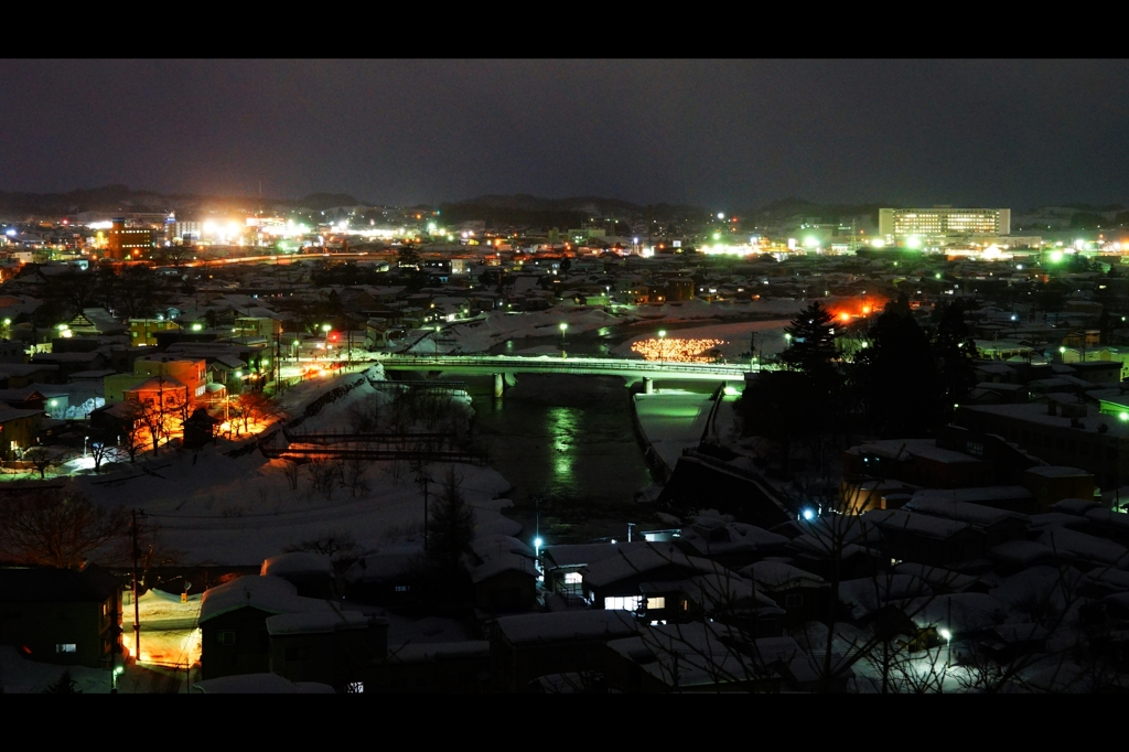 横手雪景色
