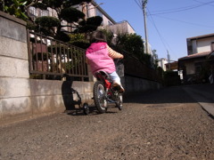 自転車練習中