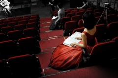 Woman in red