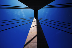 bridge tower, and blue sky