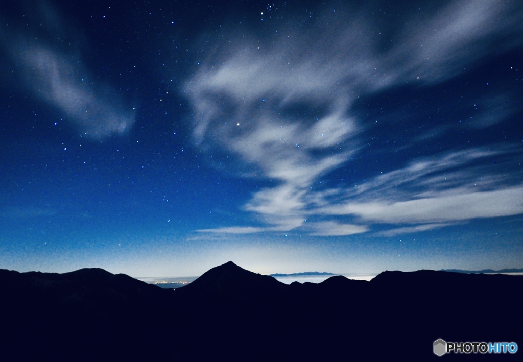 夜明け前の北アルプス