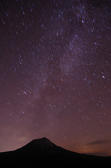 雄阿寒岳と星