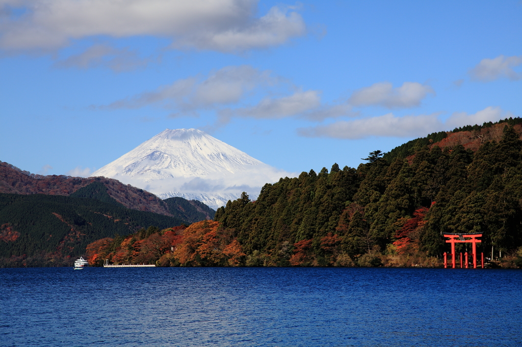 芦ノ湖畔にて