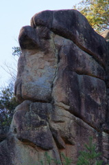 岡山豪渓　人面岩