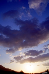 朝日と雲