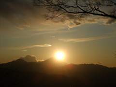 高尾山山頂よりダイヤモンド富士