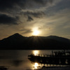 中禅寺湖の夕日