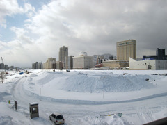 雪の堆積場