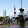 空と噴水と大通公園