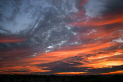 夏秋・重なる夕景（ 南西）