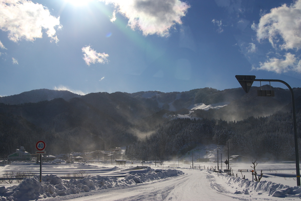 高原の雪景色