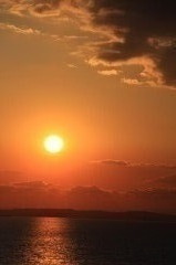 海ほたるから見た夕日