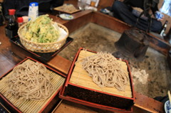 春の天麩羅と田舎蕎麦