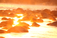 The Chikuma River of the morning mist　１ 