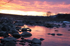 The morning glow of the Chikuma River