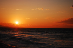 オホーツク海の夕日