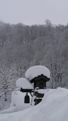 雪林と鐘