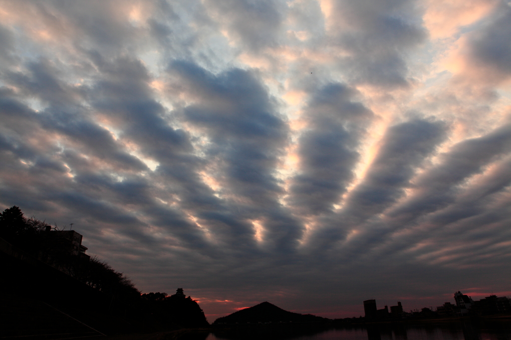 犬山城と冬の空