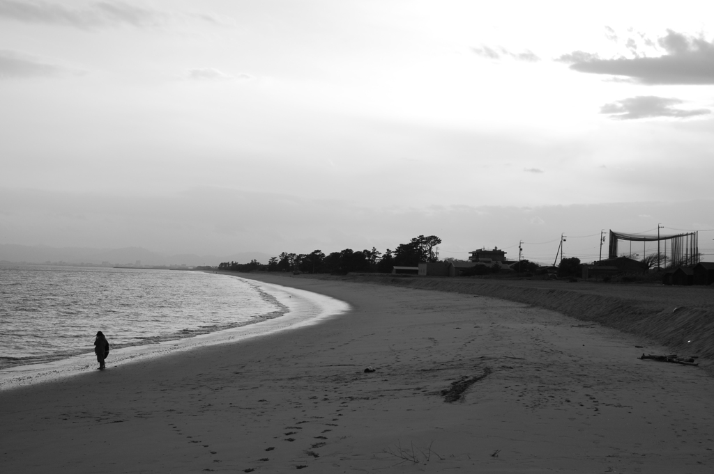 夕方の海岸