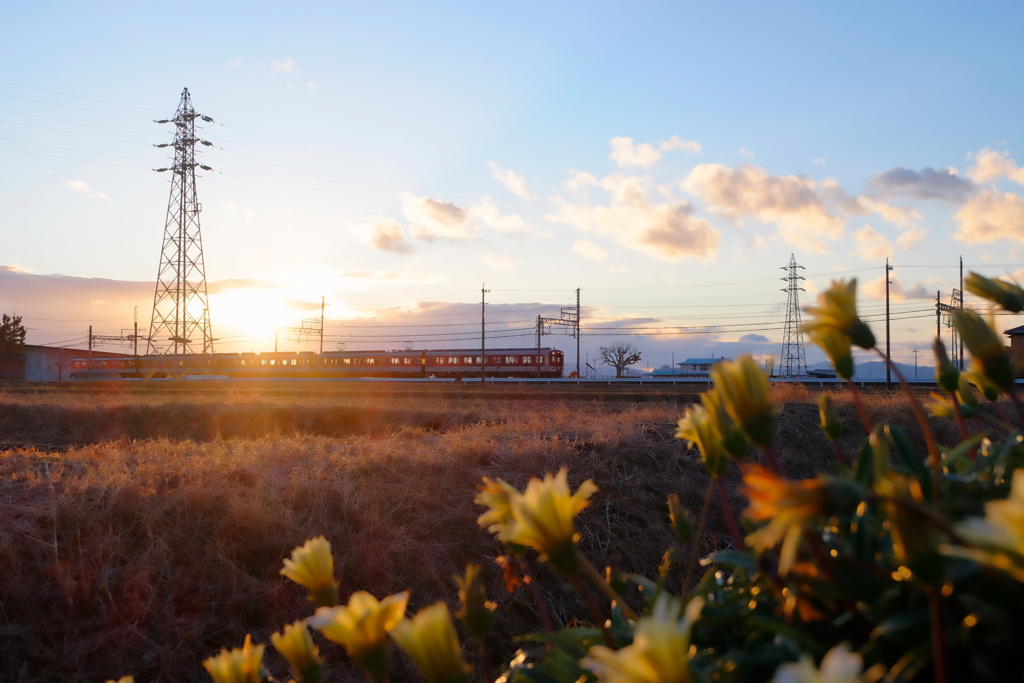 黄昏時のプロムナード