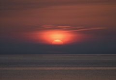 初夏　日本海の夕日