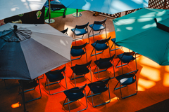 chairs and umbrellas