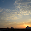 うろこ雲と夕焼け