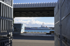 コンテナの隙間から