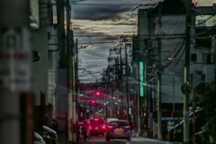 住宅街の夕景