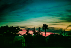 夕暮れと青