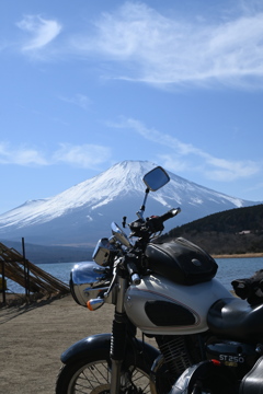 富士山とバイク