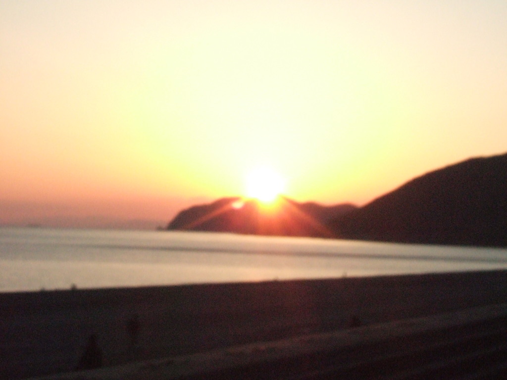 煙樹海岸の夕陽