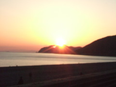 煙樹海岸の夕陽