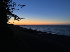 夕焼けと海２