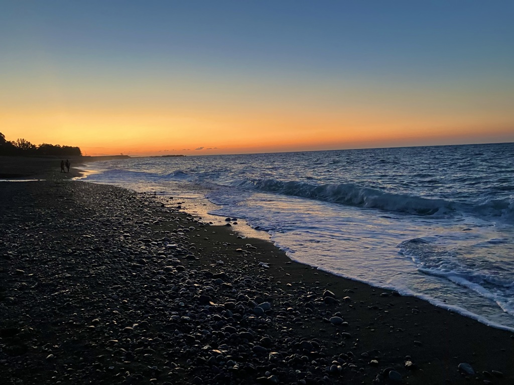 夕方の海岸