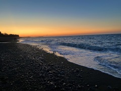 夕方の海岸