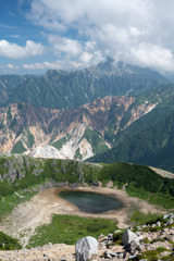 鷲羽池と槍ヶ岳
