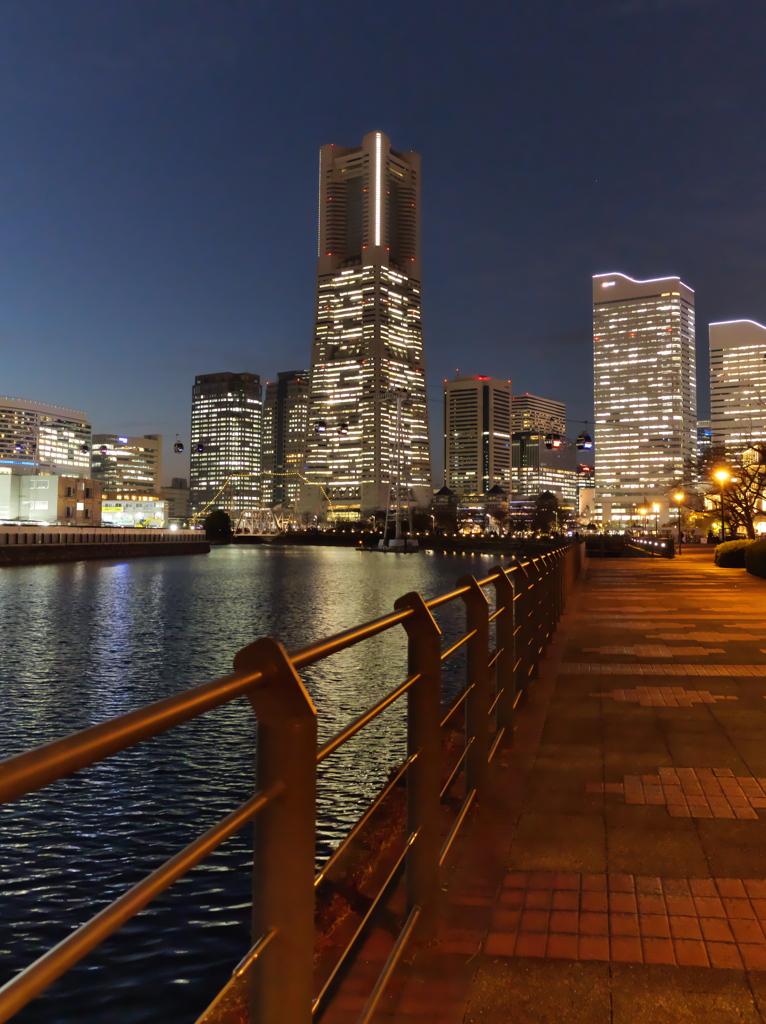 運河沿いの歩道