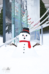 冬満喫中の雪だるま