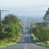 朝靄の先へ続く道