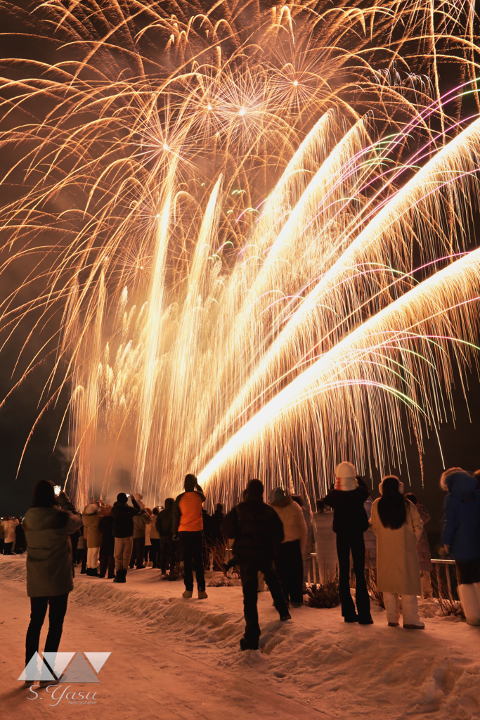 花火のシャワー
