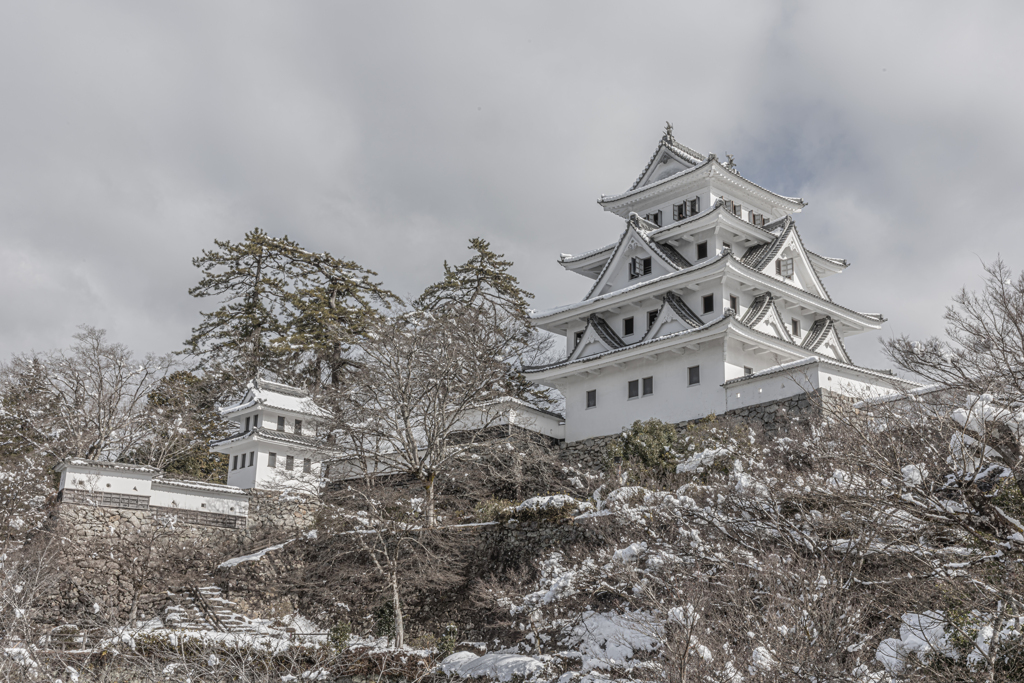 白銀の郡上八幡城