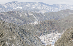 白銀の郡上八幡城を望む