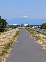 冠雪が後退する浅間山