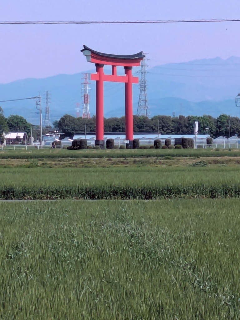 県道にかかる鳥居