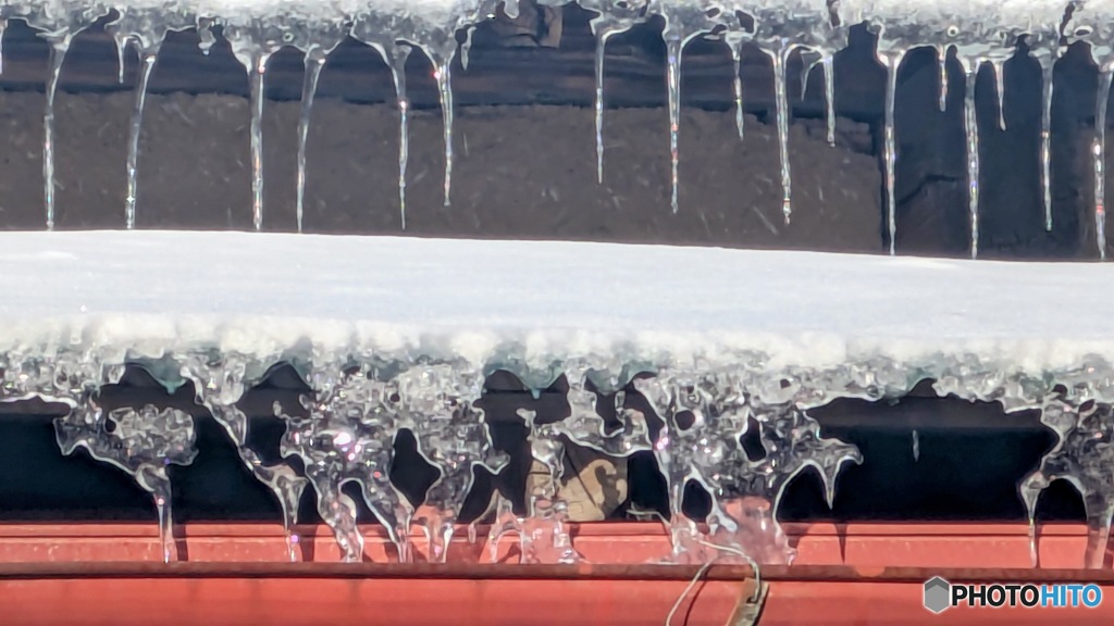 降雪後の晴れ間に